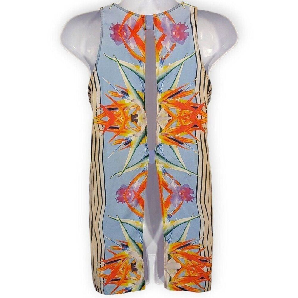 Clover Canyon Sleeveless Tunic Top Tropical Bird Of Paradise - Picture 2 of 9